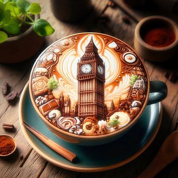 Cafe Latte Big Ben van Digital Art Nederland