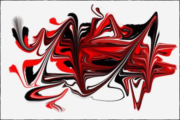 Coat in red and black by Dieter Walther