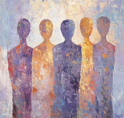 Personnes abstraites en couleur