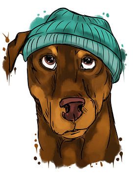 Doberman met hoed van Antiope33
