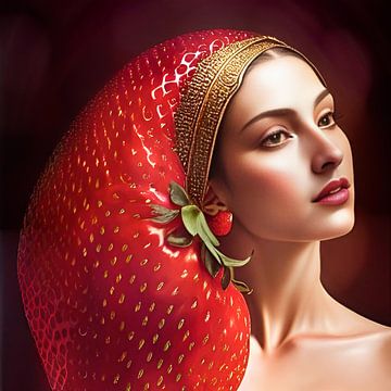 Surreal Queen of Strawberries - Erdbeeren von Carina Dumais