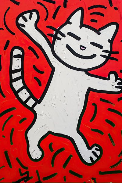 Painting Merry Cat | Swinging Whiskers by ARTEO Paintings