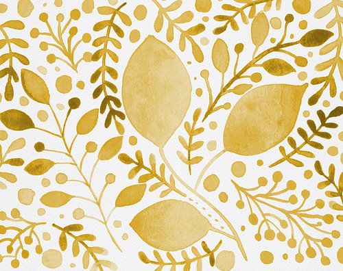 Watercolor branches yellow