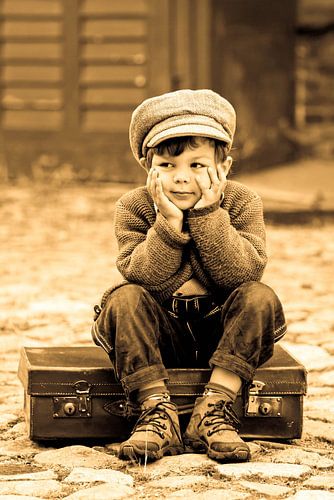 Little boy travelling