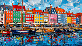 Nyhavn Copenhagen - Colorful Harbor Waterfront Scene by Joseph S Giacalone Photography