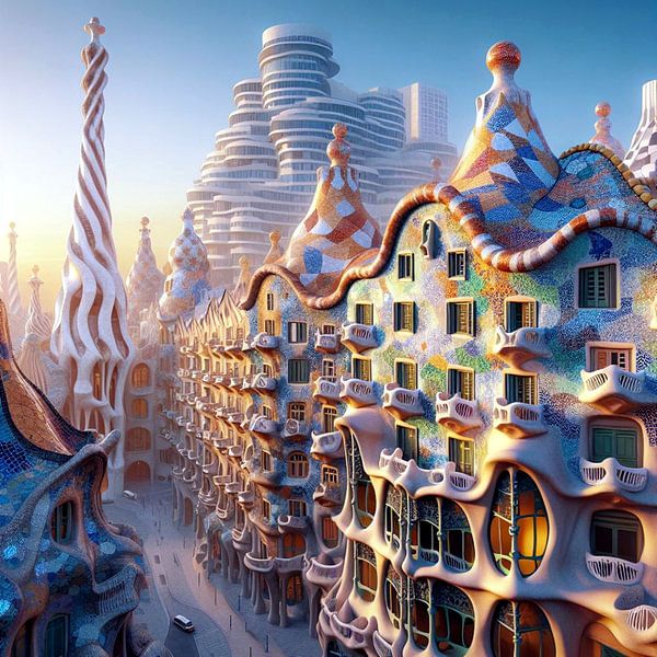 Antoni Gaudí city 1 by Yvonne van Huizen