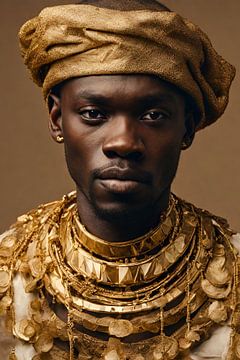 Afrikaanse man met goud 5 van Bernhard Karssies