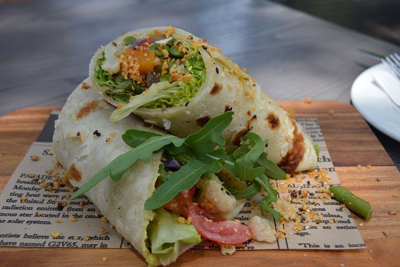 Delicious vegetarian wrap by My Footprints