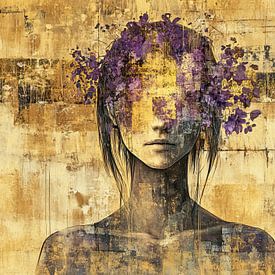 Purple Flowers | Woman Gold by Art Whims