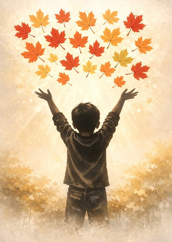 Junge im Herbst