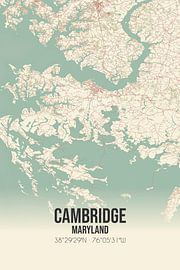 Vintage map of Cambridge (Maryland), USA. by Prints of Place