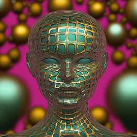 Futuristischer Kopf von Ton Kuijpers