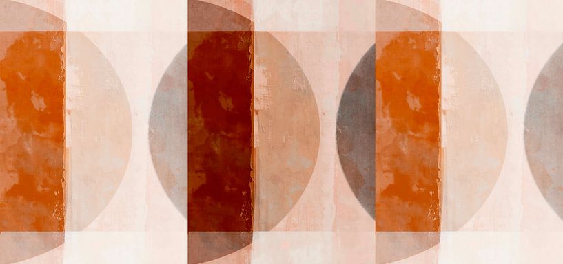 Modern Scandinavian Bauhaus Abstraction Organic in warm colours by Mad Dog Art