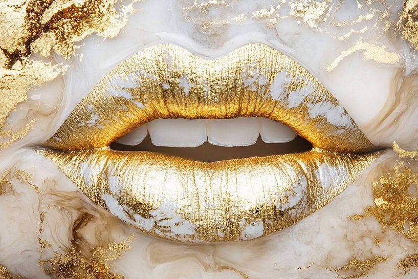 Golden lips with marble effect by Imperial Art House
