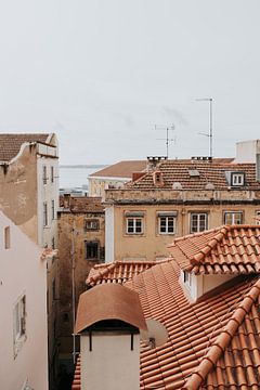 Portugal | Lisbon | pastel | houses | panoramic view by Iris van Tricht