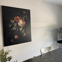 Klantfoto: Stilleven met rozen, Elias van den Broeck, op aluminium