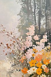 Vintage artwork with a romantic bouquet by Thea