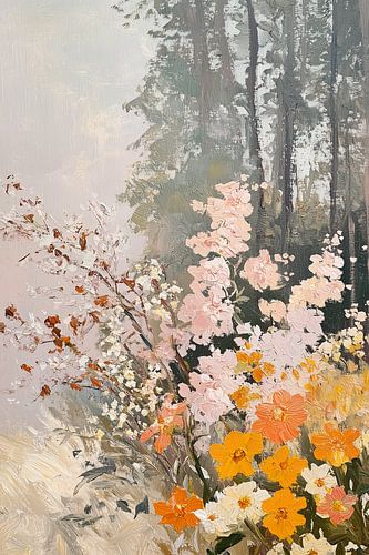 Vintage-Kunstwerk mit romantischem Blumenstrauß