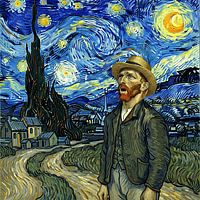 Chanter sous la nuit étoilée - Art émotionnel abstrait
