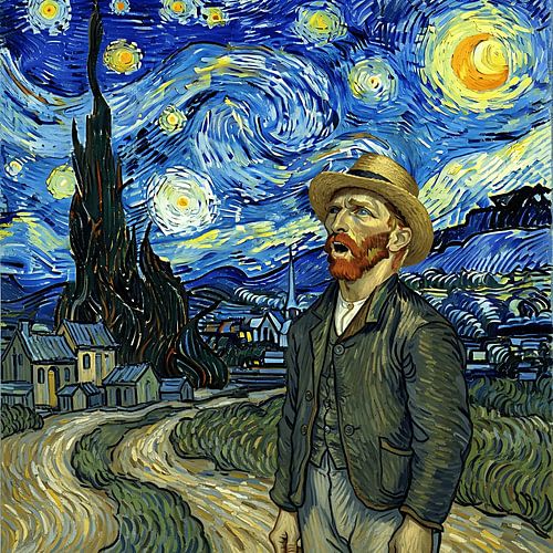 Singing Beneath the Starry Night – Abstract Emotional Art