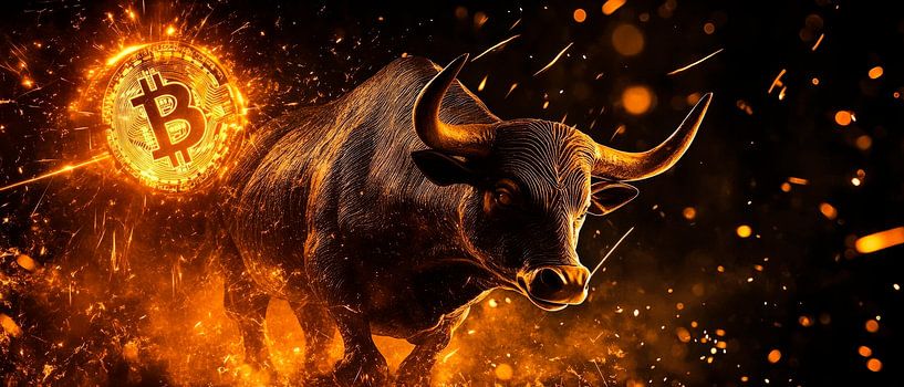 Bull market and Bitcoin - Dynamic by Poster Art Shop