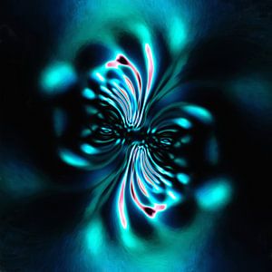Abstrakt in blauen und roten Farbtönen