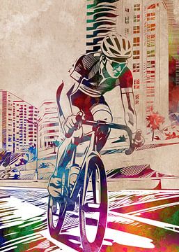 Wielersport kunst #wielrennen #sport #fiets van JBJart Justyna Jaszke