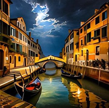 Venetië bij nacht van Gert-Jan Siesling
