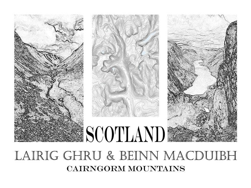 Triptyque Lairig Ghru et Ben Macdui par Theo Fokker