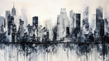 Urban art cityscape New York by Vlindertuin Art
