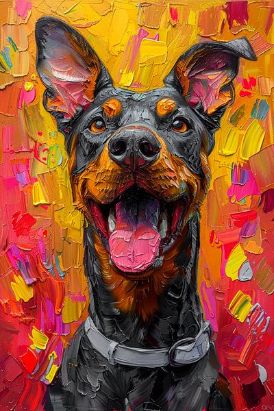 Dobermann Passion - Abstract expression for dog fans by Poster Art Shop