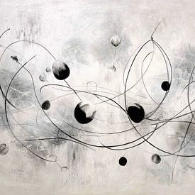 Peinture abstraite - Noir et blanc Minimalisme reposant sur Joriali Art abstrait