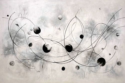 Peinture abstraite - Noir et blanc Minimalisme reposant sur Joriali Art abstrait