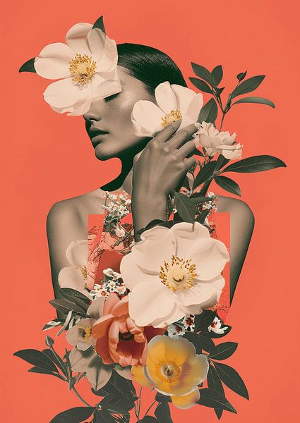 Digital art collage "Bloom like a flower" van Carla Van Iersel