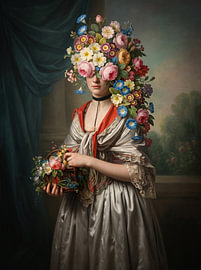 A Portrait in Satin and Petals van J.O. Han