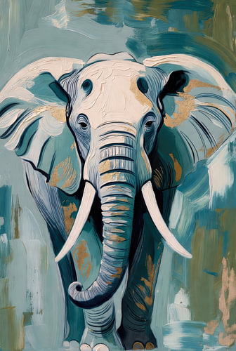 Elephant | Turquoise | Expressive | Powerful