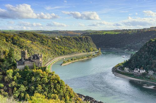 Katz Castle, Loreley and the Rhine bend by Michael Valjak