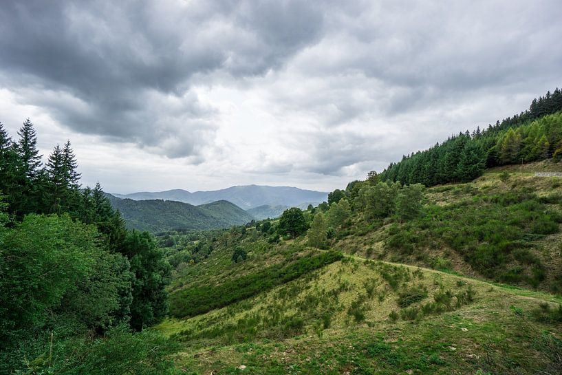 France - Scenic view of green mountainous landscape near route de cretes by adventure-photos