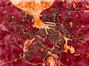Karte von Wismar im stil 'Amber Autumn'