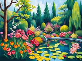 Beschaulicher Seerosenteich Garten