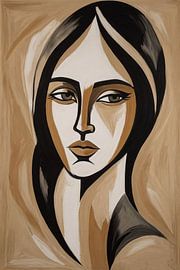 Abstract beige woman by Art & Soul Creations