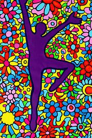 Malerei Bunt Abstrakt | Blume Ballett Lila von ARTEO Gemälde