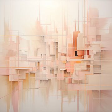 Quadrate Linien helle Pfirsichfarben von The Xclusive Art