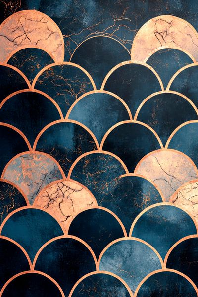 Abstract wave structure in blue by Poster Art Shop