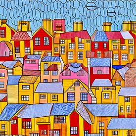 Stadt in Farbe von Lily van Riemsdijk - Art Prints with Color