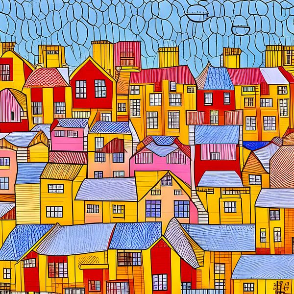 La ville en couleur par Lily van Riemsdijk - Art Prints with Color