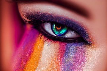 kleurrijke vrouw oogmake-up, kunstillustratie 02 van Animaflora PicsStock