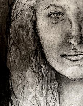 Charcoal portrait by Cynthia Vaders