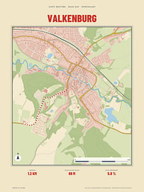 Valkenburg and the Cauberg, retro road map by Sidney van den Boogaard