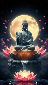 Buddha in tiefer Meditation - Spirituelle Gelassenheit Kunst